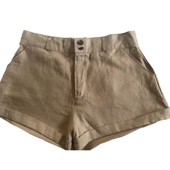 NWT Acacia Women’s Size XL Tan Tea Jude Linen Shorts - Picture 6 of 14